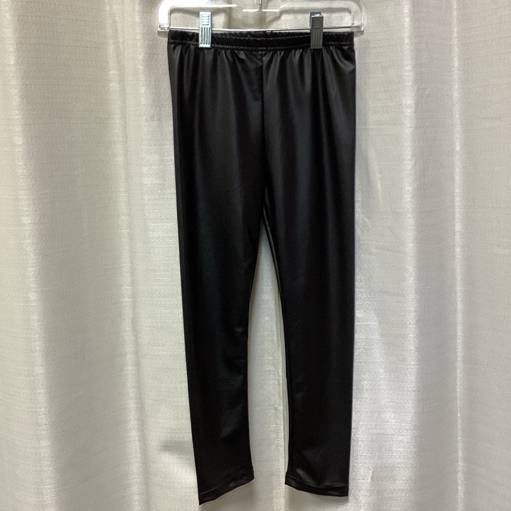 Black Kids Faux Leather Leggings